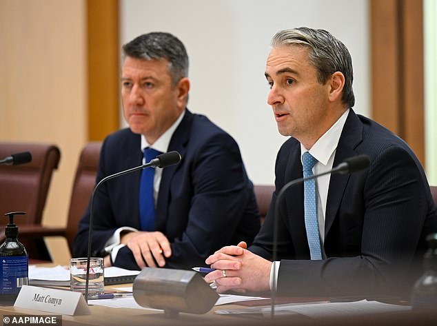 Commonwealth Bank CEO Matt Comyn (right) told the survey that all his customers were funding the cost of keeping physical money in circulation, despite a small minority using it