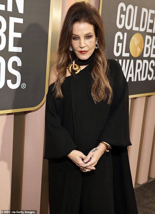 Court drama: Lisa Marie Presley's estate is being sued by an investment and private lender for $3.8 million after the late star allegedly defaulted on a 2018 loan (Lisa Marie pictured on January 10 - two days before her death )
