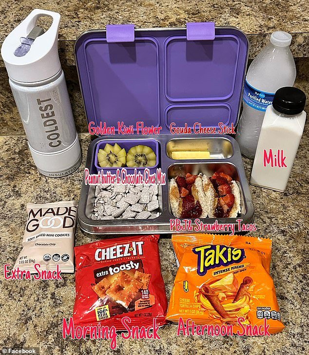 A mother was criticized for putting too much 'over-processed' 'junk food' in her daughter's lunchbox, but many quickly came to the woman's defense