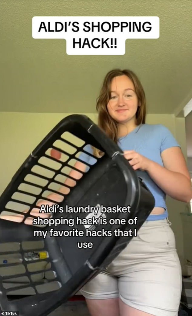 Mother-of-three Eden Kim took to TikTok to share how a laundry basket can be multifunctional - and made her shopping experience even better