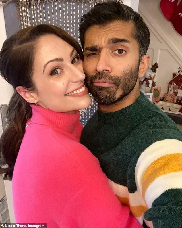 Happy news: former Coronation Street star Nicola Thorp and her fiancé Nikesh Patel are expecting their first child together