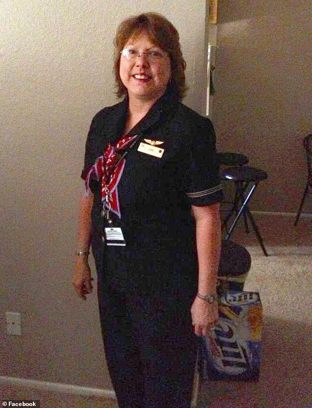Diana Ramos was seen smiling in the US airline uniform.  She was found dead at an airport hotel on Monday with a cloth in her mouth and sealed prescription bottles