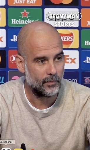 Pep Guardiola during a recent press conference