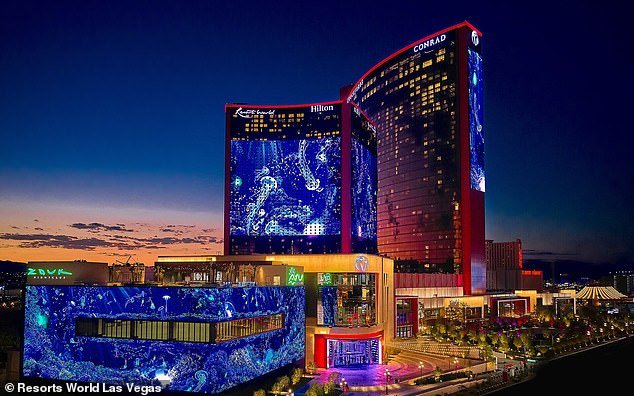 In recent weeks, federal agents from California visited Resorts World Las Vegas (above) in connection with their increasing investigation into the sports betting ring operated by former minor league baseball player Wayne Nix, two people familiar with the matter told DailyMail.com