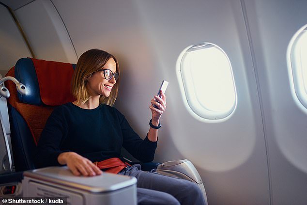 The use of mobile phones on board aircraft to call or text is always prohibited on UK airlines (stock image)