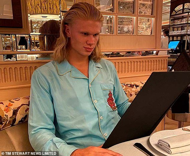 Manchester City striker Erling Haaland was one of Rosso's more recent high-profile guests as he dined wearing a £1,100 pajama shirt