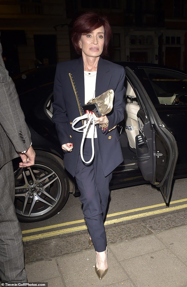 Slim: Sharon Osbourne showed off her dramatic weight loss as she stepped out in London on Wednesday night