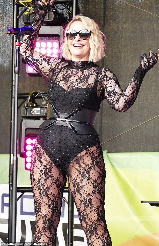 Looking good: Claire Richards made sure all eyes were on her on Saturday when she performed at Reading Pride's annual Love Unites Parade & Festival at King's Meadow