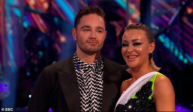 Angry: Adam Thomas, 35, fought back tears during the second live show of Strictly Come Dancing on Saturday night