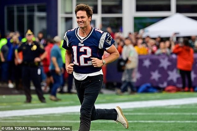 Tom Brady is pictured on September 10 in Foxborough, where he was honored