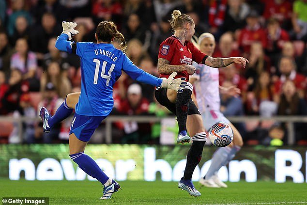 Sabrina D'Angelo came on against Man United but her overhead kick allowed Leah Galton to score