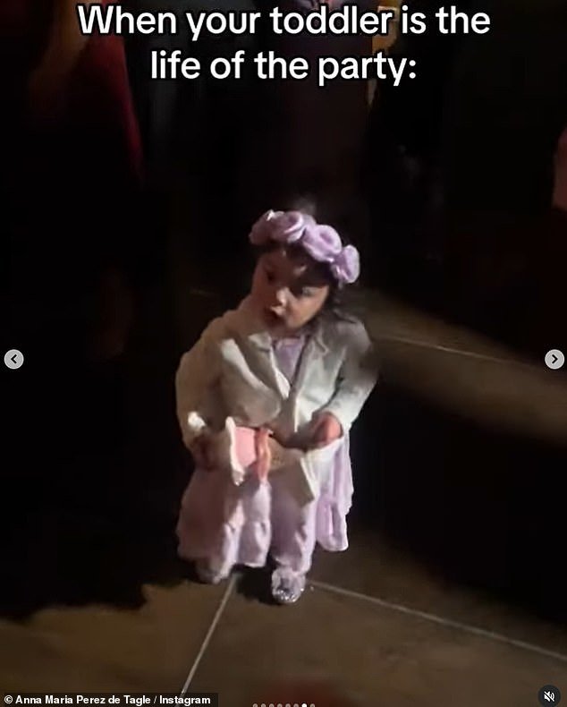 'When your toddler is the life of the party': The actress even shared a sweet photo of her only child dancing the night away