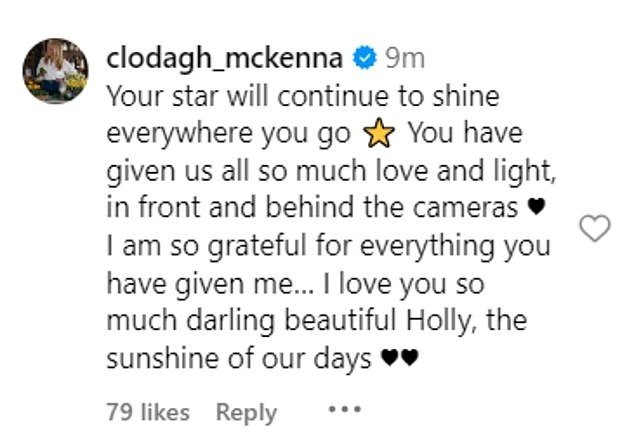 Tribute: One of the show's chefs Clodagh McKenna posted: 