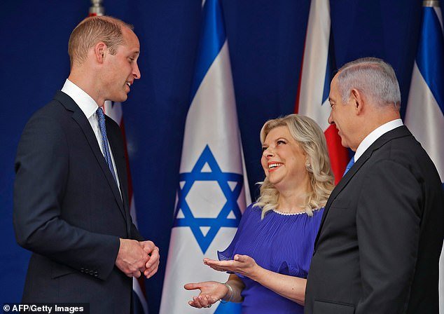Prince William met with Israeli Prime Minister Benjamin Netanyahu and his wife Sara during his visit to the country in 2018