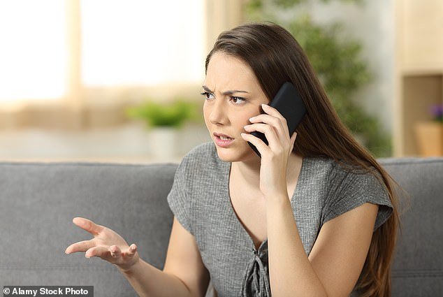 A frustrated Sydney tenant took to social media to describe her landlord's $1,000 demand for minor damage to her living room floor as 'ridiculous'.  Pictured: Image of a woman making a phone call