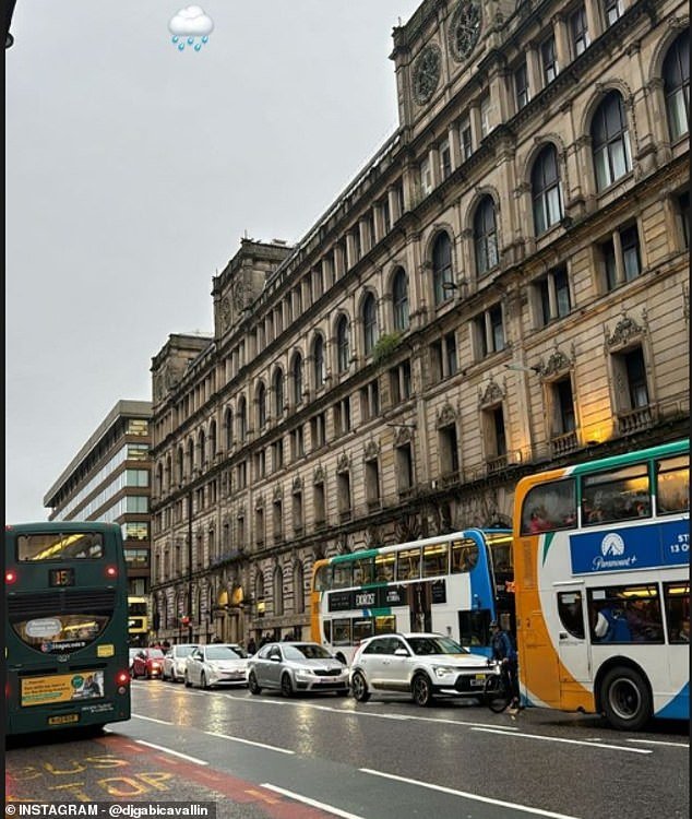 The Brazilian influencer also shared a photo of Manchester in the rain
