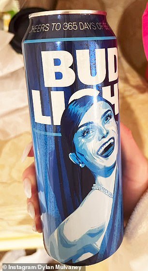 The Bud Light can with Dylan Mulvaney's face on it