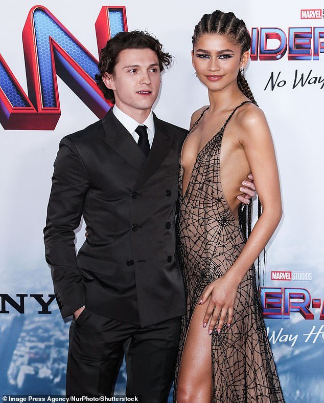 Cute couple: Zendaya is back in the States after moving to London earlier this year to live with British boyfriend Tom Holland (pictured in 2021)
