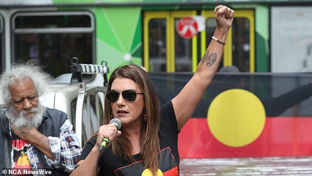 Ms Thorpe took to the stage in front of thousands of protesters on January 26, lifting it into the air for the first time in an impassioned speech outlining the treatment of Indigenous people since colonisation.