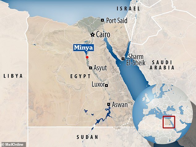 Location of the cemetery: Minya is located 136 miles (220 km) south of the country's capital, Cairo.