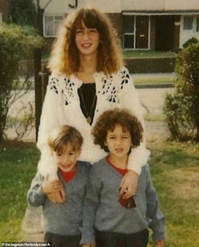 Upbringing: Joe's mother Raquel left him in the care of his heroin-addicted father when he was 12 to get help for her extreme OCD (pictured with his mother and younger brother George)