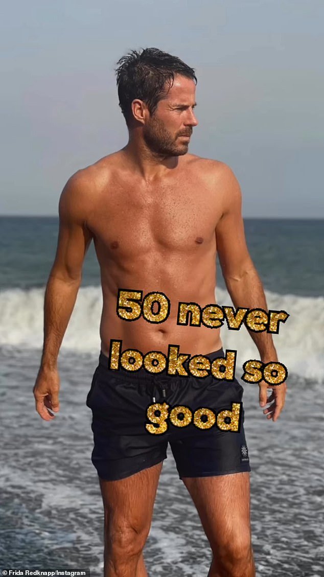'50 never looked so good': Frida shared shirtless snaps of her husband on Instagram to celebrate his 50th birthday in June as she swooned over his looks