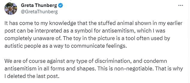 1697812721 235 Greta Thunberg deletes I stand with Gaza social media post