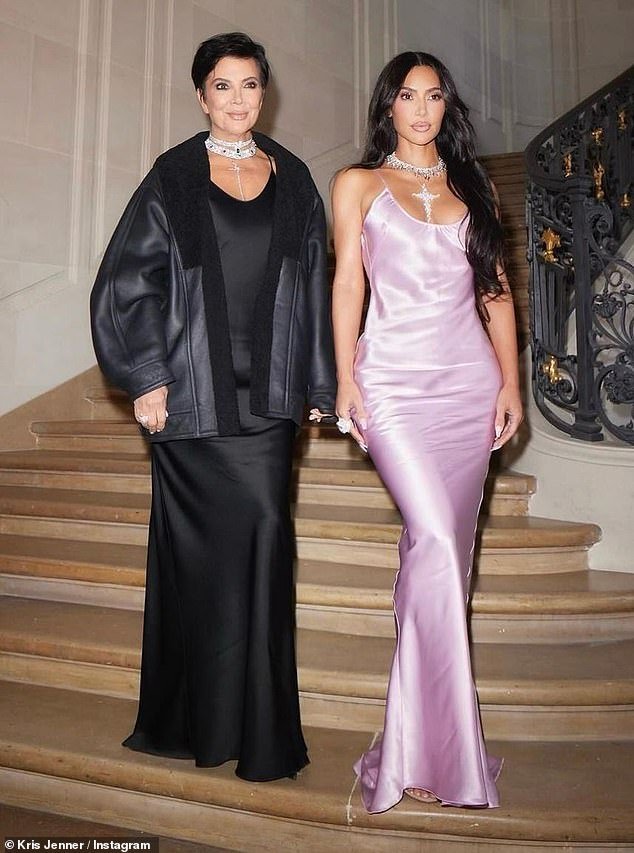 Glamourous: Kris also shared a few snaps of herself and Kim at red carpet events