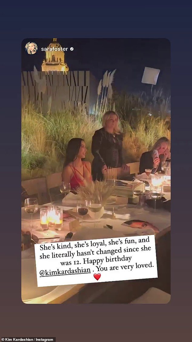 Scenes from the party: She captured Kim smiling and beaming while interacting with her guests