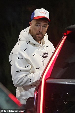 Saturday night, Kelce prepared for race day by putting gas in his car