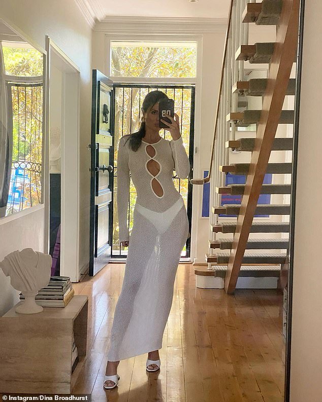 She then finished her series of photos with another selfie of her completely see-through dress