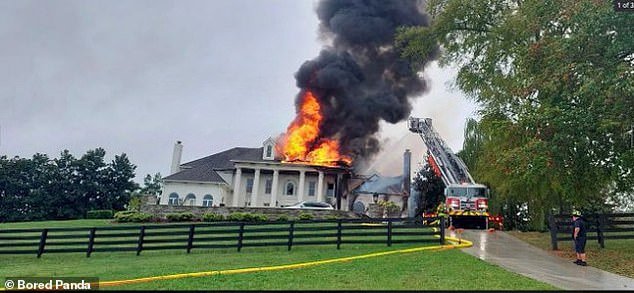 Look on the bright side!  A Tennessee mansion was put up for sale for $1.5 million after it went up in flames, but homeowners are reminding first-time buyers they could build their dream home on the prized site.