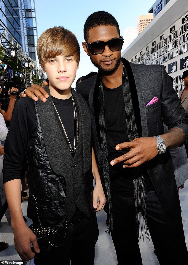 R&B legend Usher, pictured with Justin in 2010, mentored the singer at the start of his career