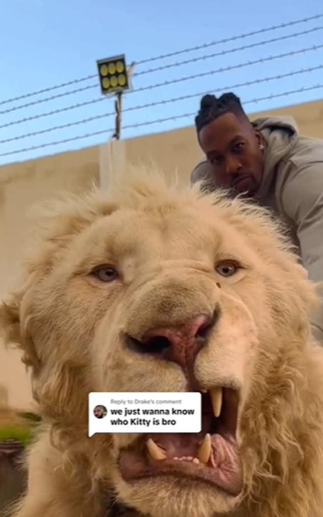 Howard, who is facing sexual assault charges, stands behind a roaring lion in one video