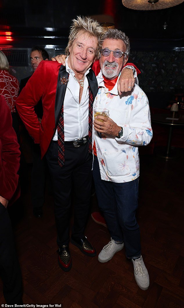 Make it happen: Sir Rod was seen smiling as he posed next to his businessman friend Eddie Jordan