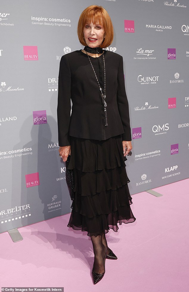 On the pink carpet: In her caption, she noted that she was in Germany for an awards ceremony.  'I had a wonderful time in Germany attending the Gloria Awards and was so warmly welcomed by the hosts and participants, who were all such great supporters of Hart to Hart.  Thank you so much to everyone,” the star said