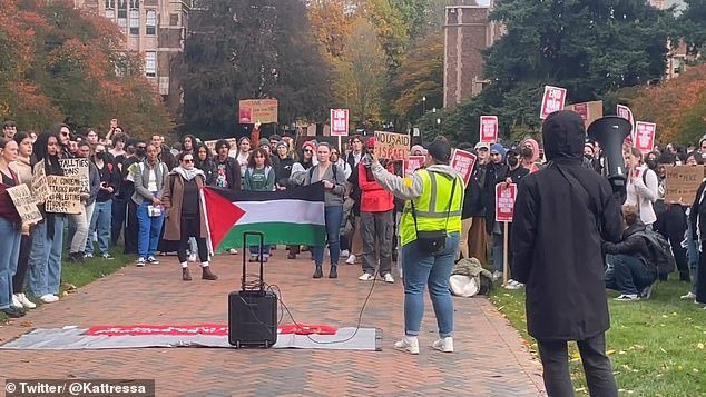 The unidentified anti-Semite spoke through a microphone to a crowd of anti-Israel protesters on the UW campus last week