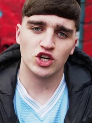 Tays (pictured) was chosen by Sky Sports to rap about the Manchester derby as part of their pre-game footage