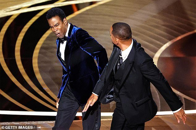 Ouch: At the 94th Academy Awards, Will walked on stage and punched Chris after the comedian made a joke about Jada looking like 'GI Jane' because of her bald head