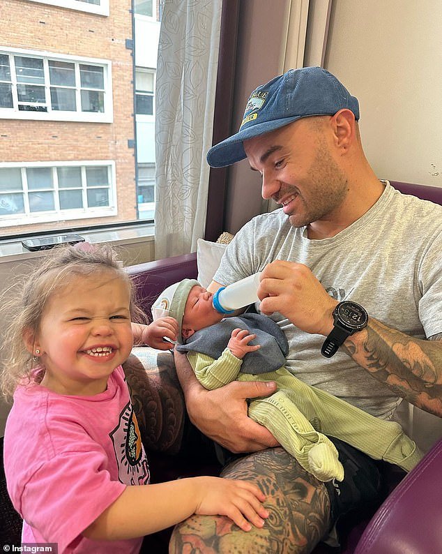 The family were extremely excited by the newcomer, while older sister Cleo was animated in the photos from the hospital.  Tom saw Drew holding Cleo, two