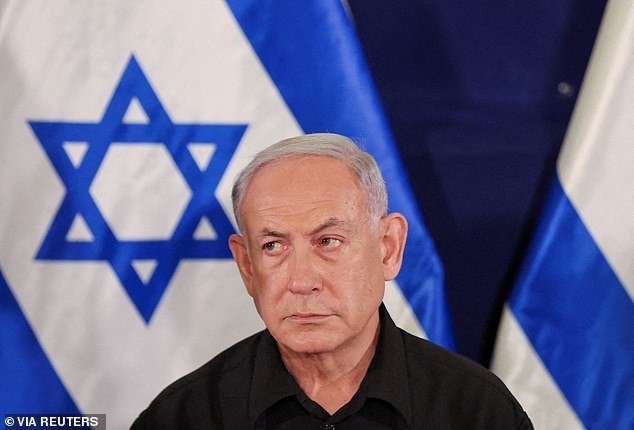 Benjamin Netanyahu (pictured) has said Israel is committed to freeing all hostages and that the expanding ground operation 'will help us in this mission'