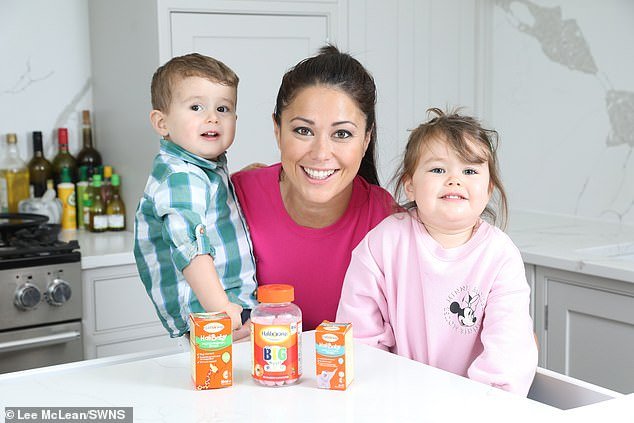 The former sportswoman, 35, whose children are Molly, two, and Zac, one, (pictured above) said the negativity surrounding the popular phrase makes mums feel like they are not good enough