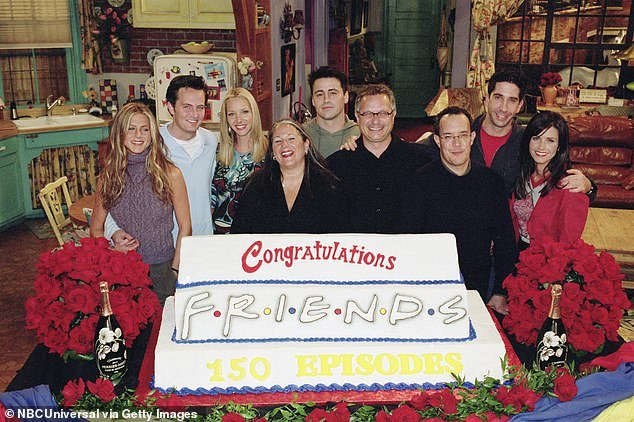 Co-creators Marta Kauffman and David Crane and director Kevin Bright issued a joint statement on Saturday following the sitcom star's suspected drowning.  (Image: Kauffman, Crane and Bright with the cast of Friends in 2000)