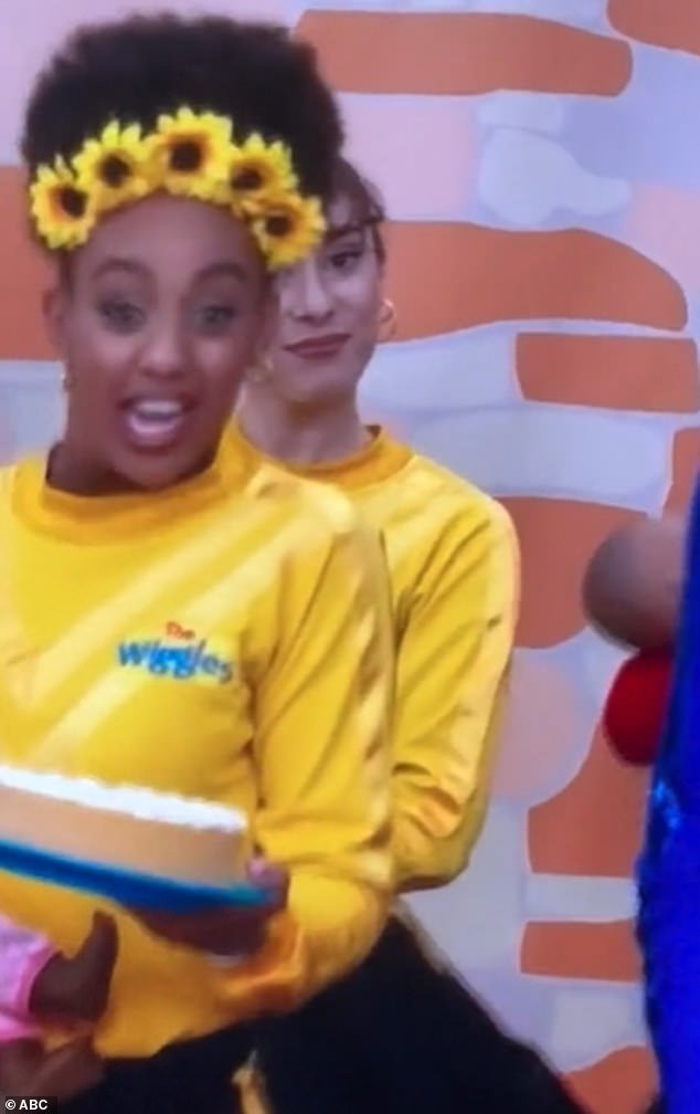 A Yellow The Wiggles fan took to TikTok to share a hilariously awkward moment between Yellow Wiggles Evie Ferris (right) and Tsehai Hawkins (left)