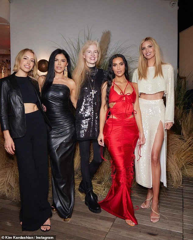 The latest: Kim Kardashian hosted a who's who of famous faces for her 43rd birthday party at Funke restaurant in Beverly Hills, California, on Friday, where she posed in one shot with Lydia Kives, Lauren Sánchez, 53, and Ivanka Trump, 41
