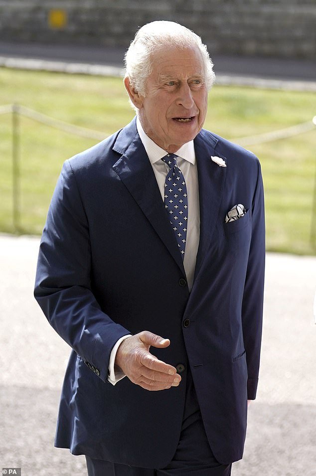 The pair were at odds over Charles' demands that Andrew and his ex-wife, Sarah, move out of the 30-room royal property.  The king pictured in June