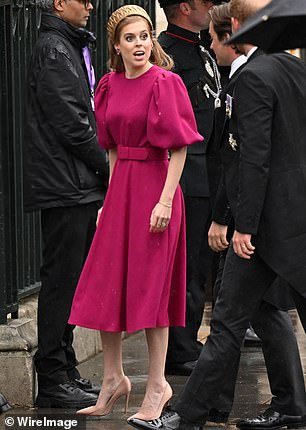 Beatrice wore pink to the coronation