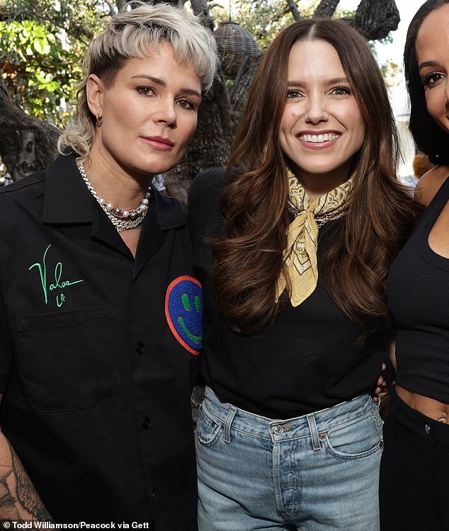 New love: The 41-year-old One Tree Hill actress (right) is linked to the retired American football star and World Cup winner, 37, (left);  seen in July 2023