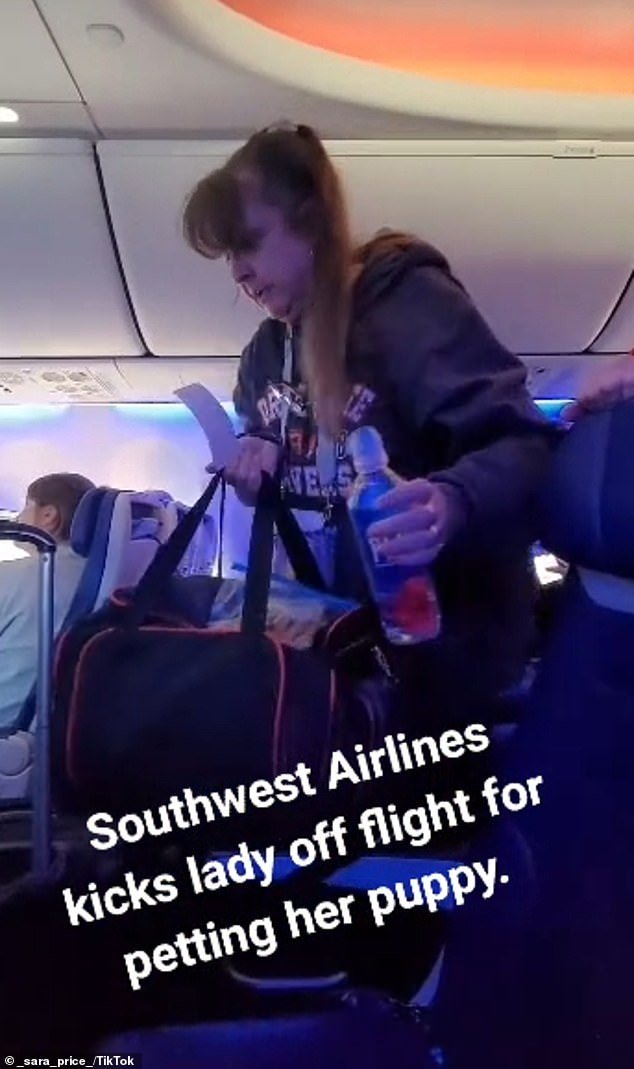 A video posted last week showed a new pet owner being escorted off a flight from Colorado Springs to California after she got into a fight with flight attendants for touching her new puppy.