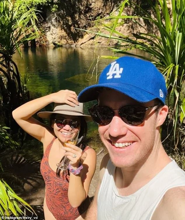 Beloved Nine News journalist Tracey Waugh, 38, (left) got engaged on Thursday when her partner Liam Connolly (right) proposed next to the Miri Miri Falls in Western Australia